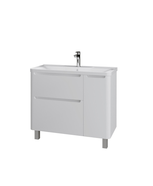 Тумба под раковину в ванной напольная Grossman АДЕЛЬ-100 см, белая